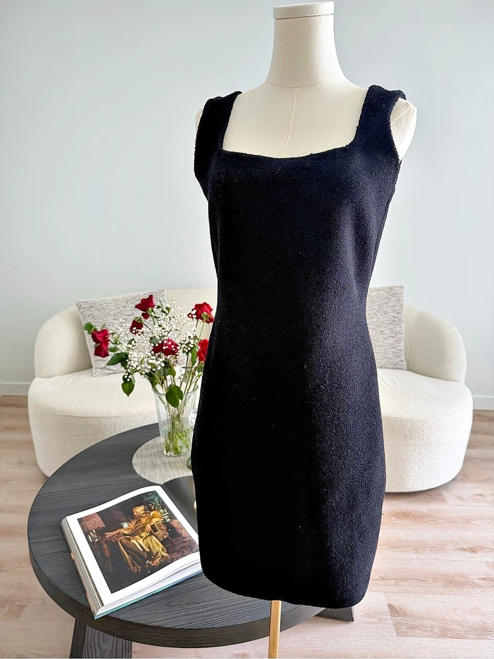 Bottega Veneta Black Towelling Knit Dress Size M $2,000